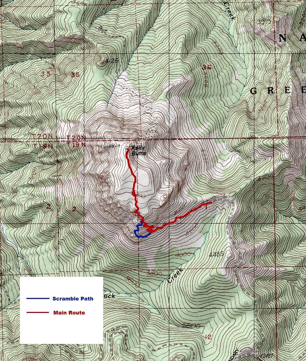 Kelly Butte Route Map