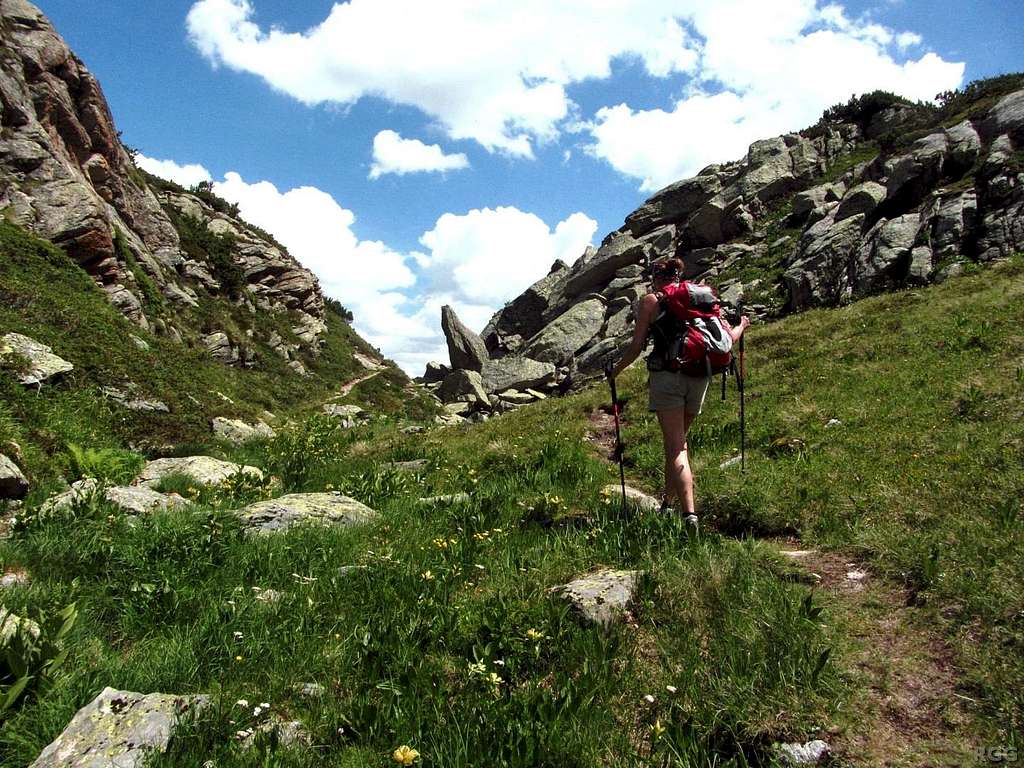 High on the east ridge of the Breitspitze