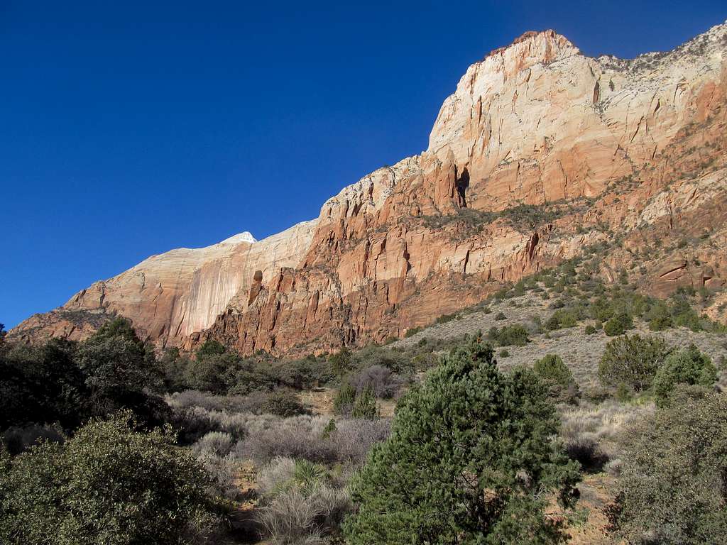 cliffs on the west side of the trail