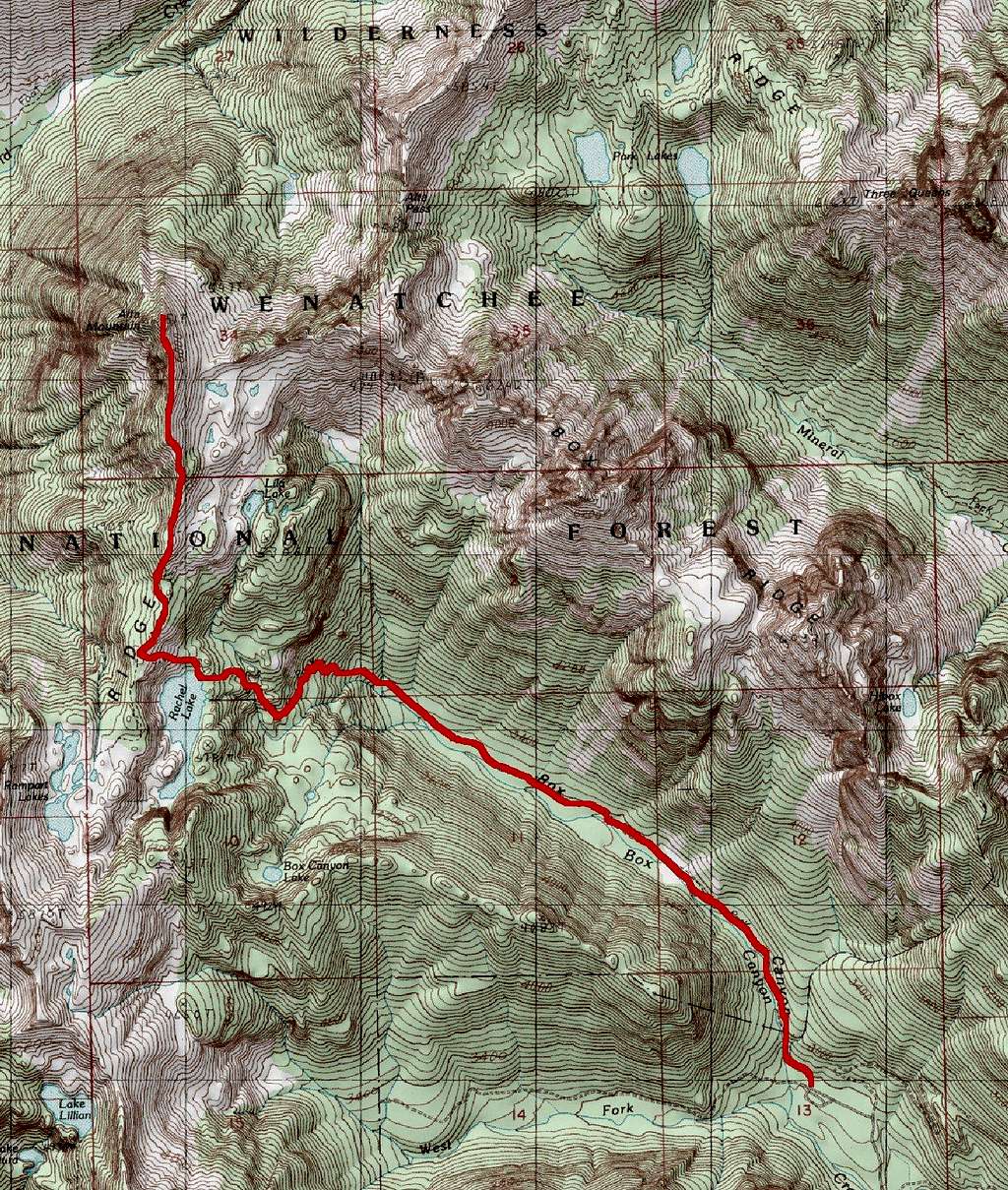 Map of Alta Mountain