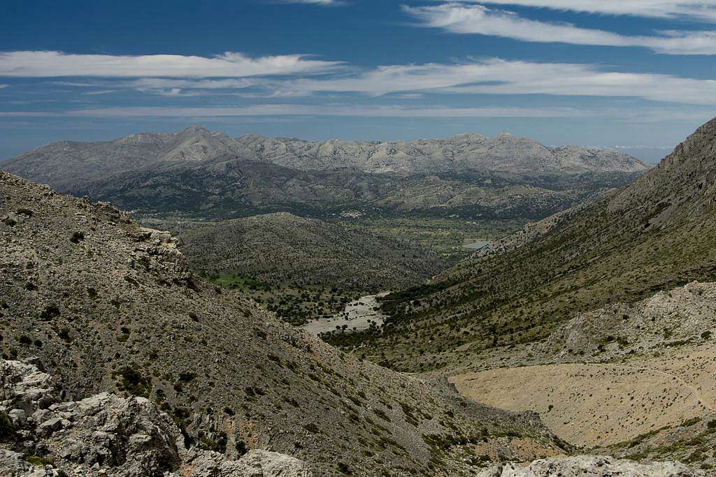 Looking back to the Limnakarou and Lasithi Plateaus