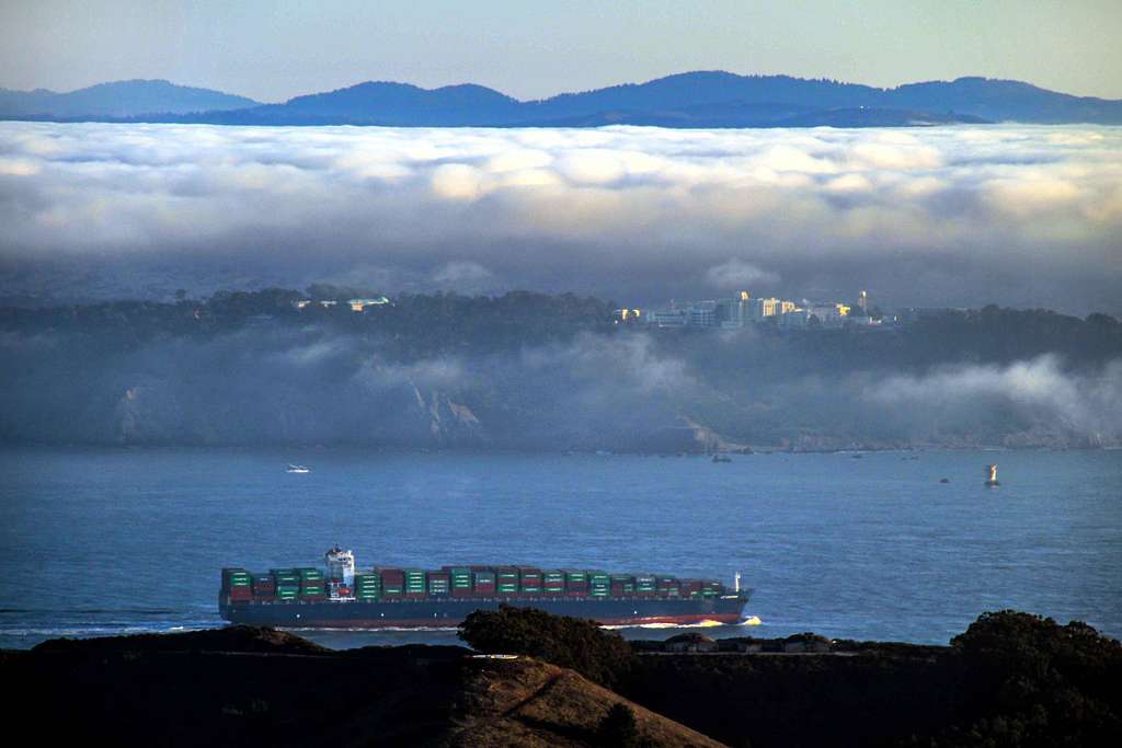 Fog roof over the Golden Gate Channel