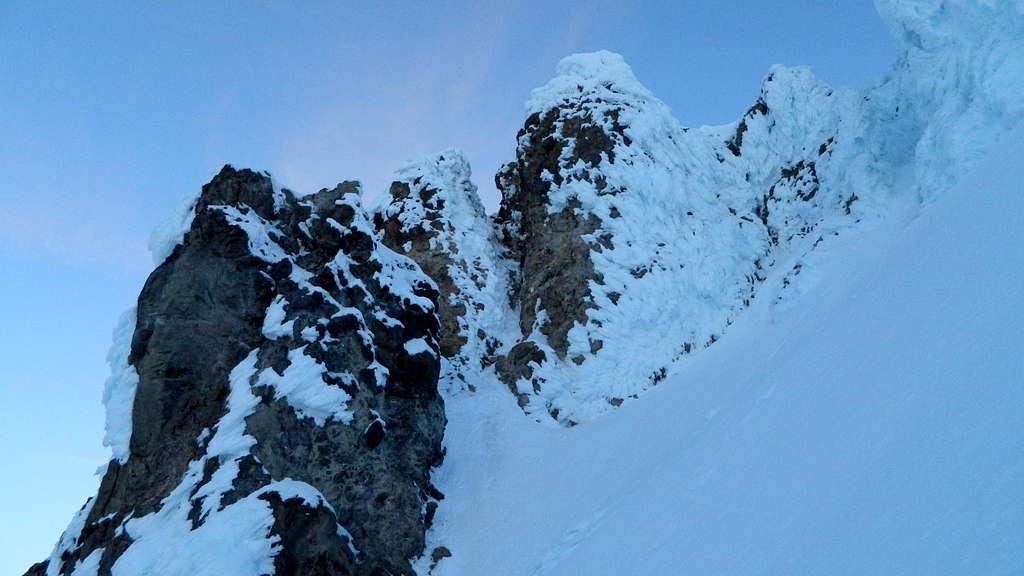 Approaching the summit ridge