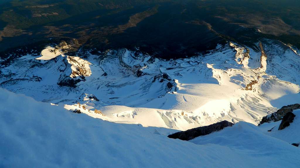Snow dome and Coe Glacier from the summit ridge