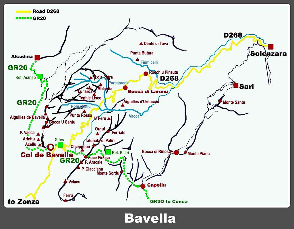 Bavella map
