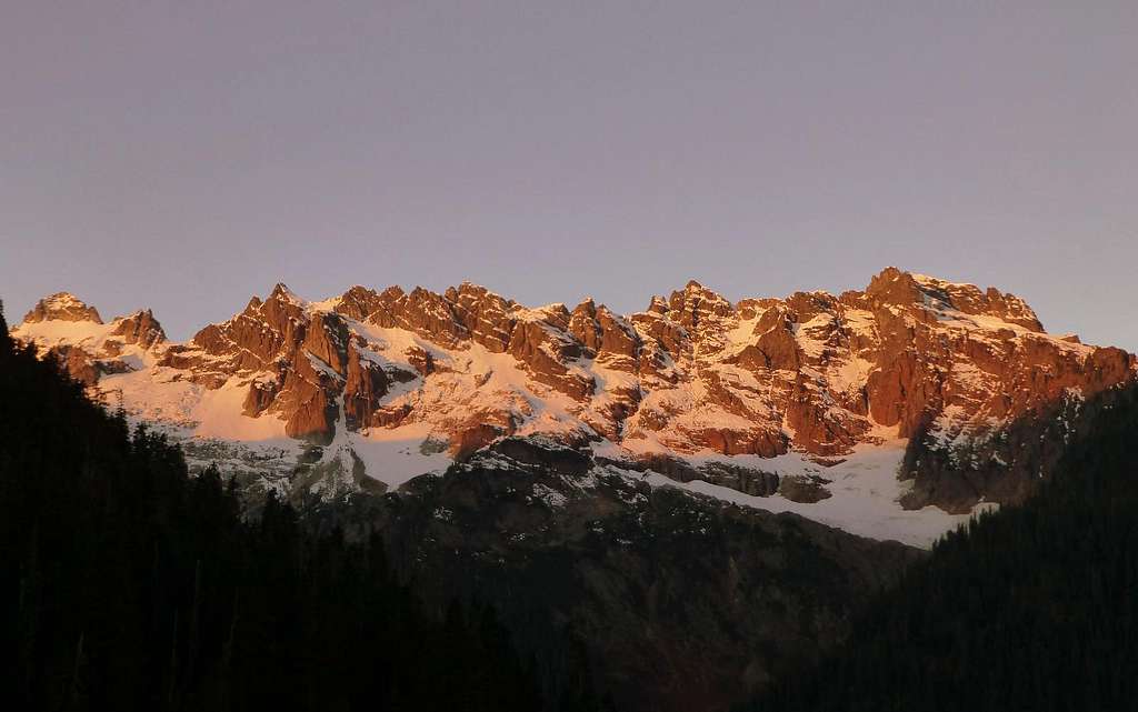 Early morning sunrise on the Monte Cristo preaks