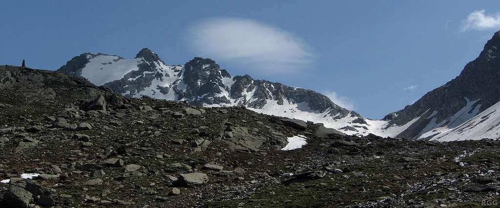 Cairn, Tschigat (2998m) and Halsljoch (2808m)