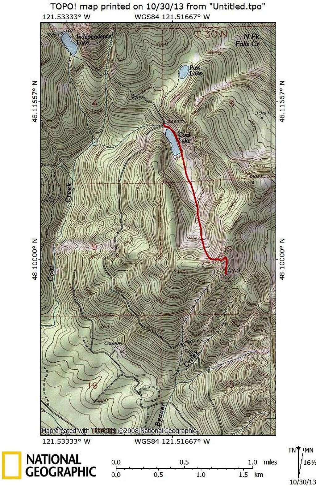 Beaver Peak route map