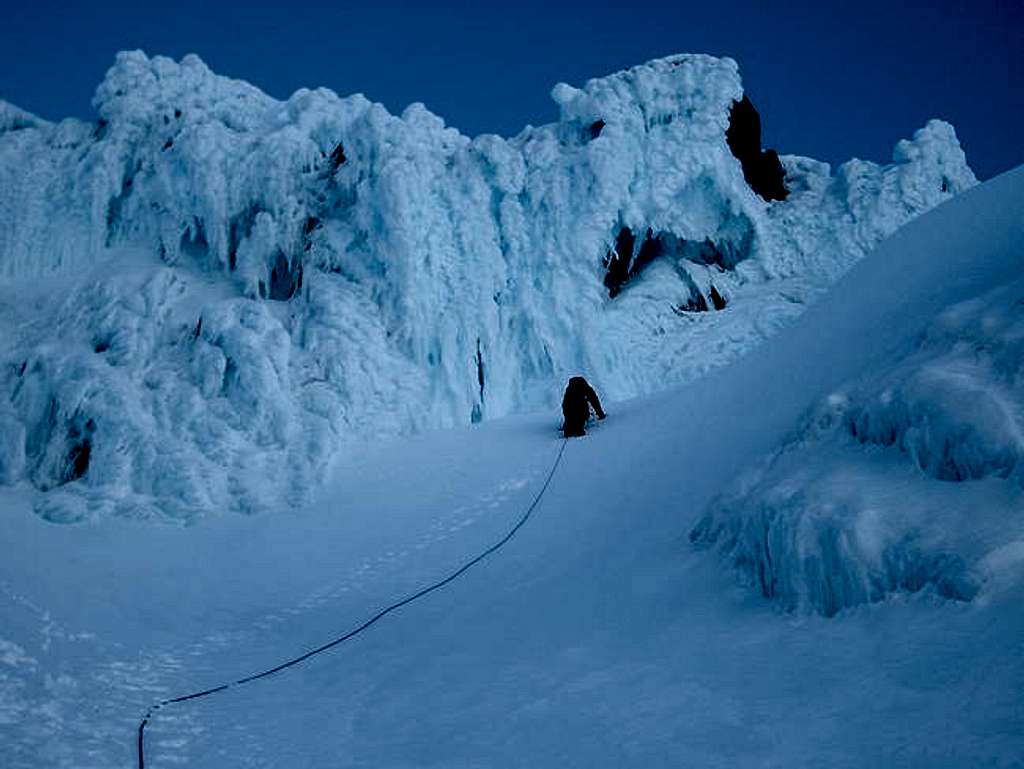 Climbing towards the ice...