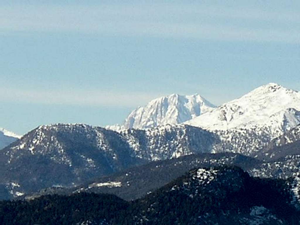 Zoom of Mont Blanc from col...
