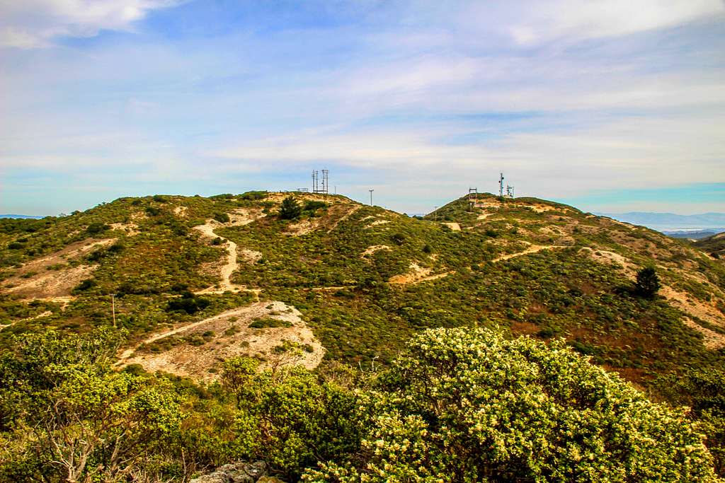 Montara Mountain middle and North Peaks from Peak Mountain