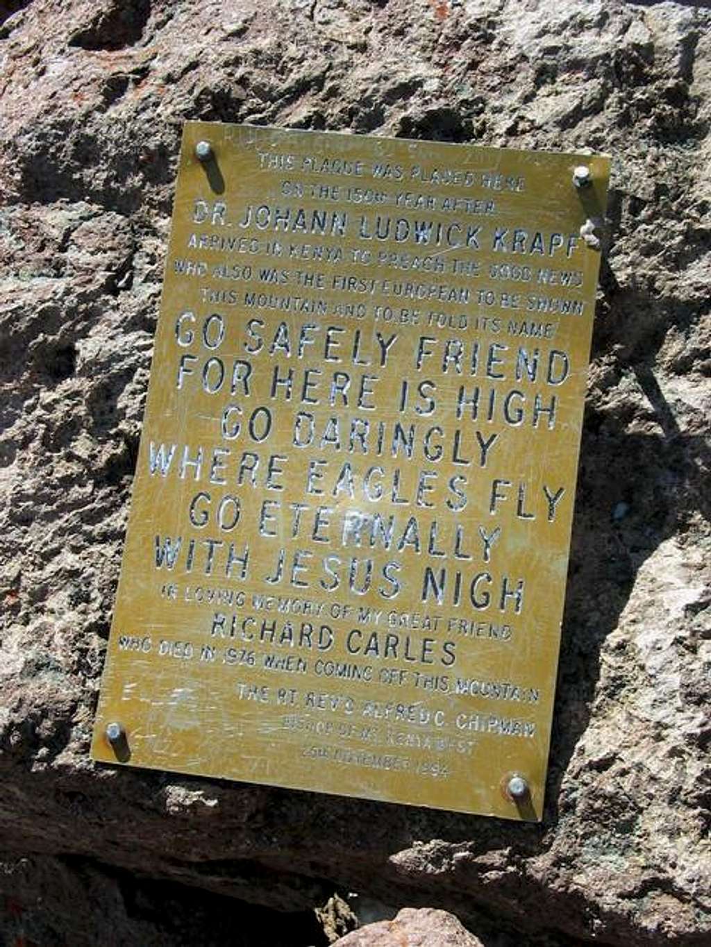 One of the plaques at the top...