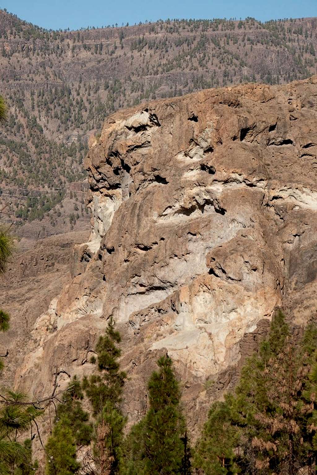 Caves in the south face of  Montaña Negra