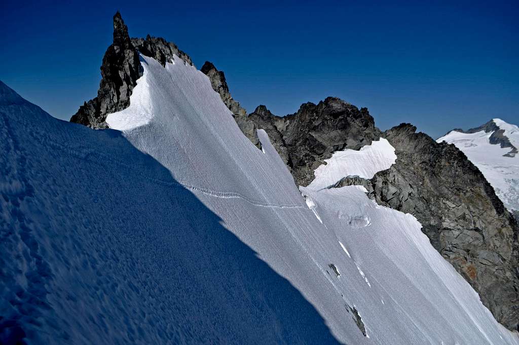 Looking back at the Steep Snow Traverse