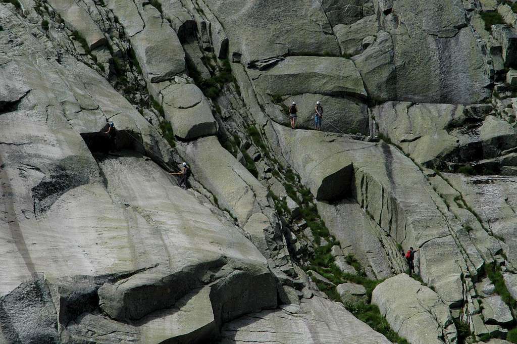 Climbing on Aar granite