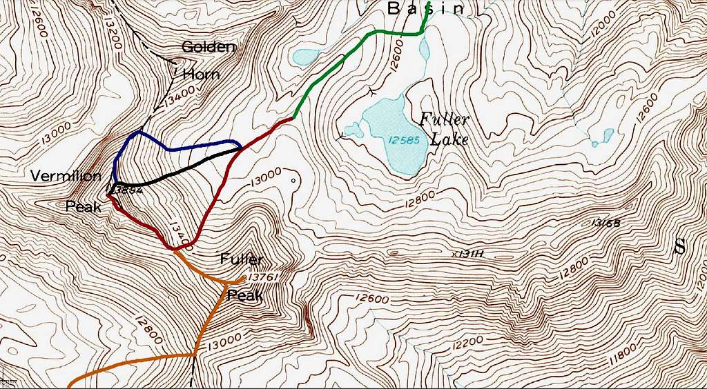 Vermilion Peak Routes