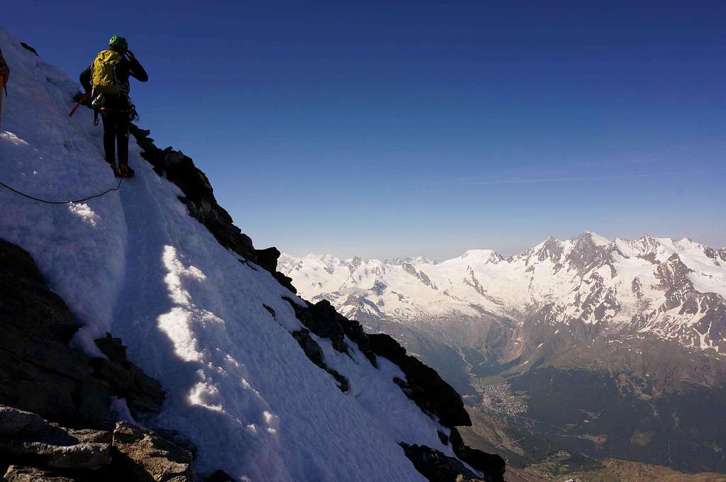 Climber approaching the summit