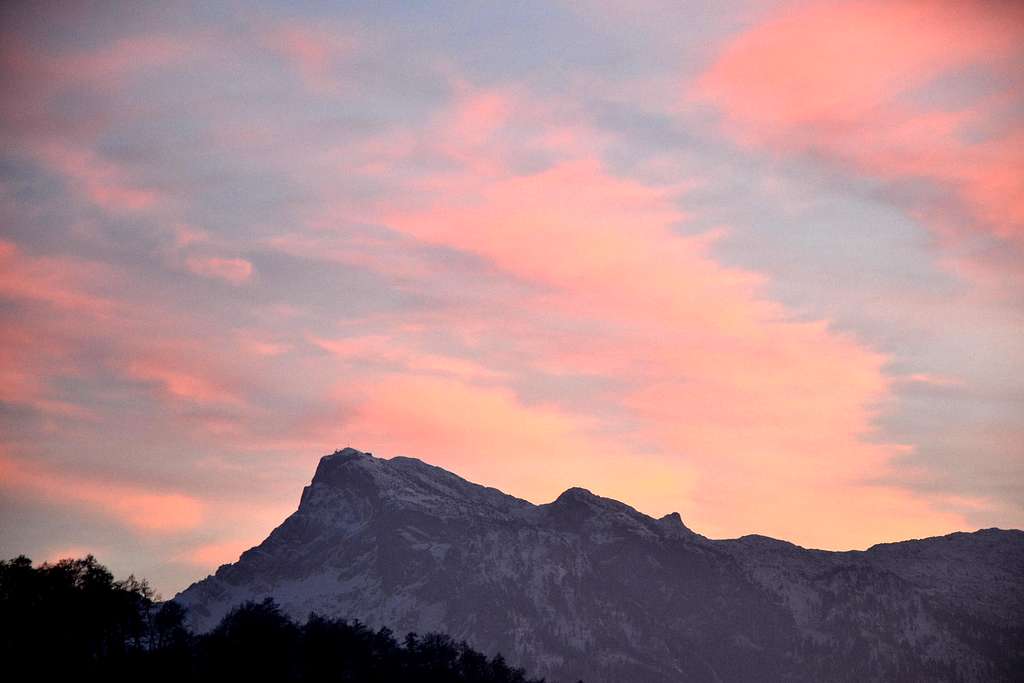 Sunset clouds over the Untersberg