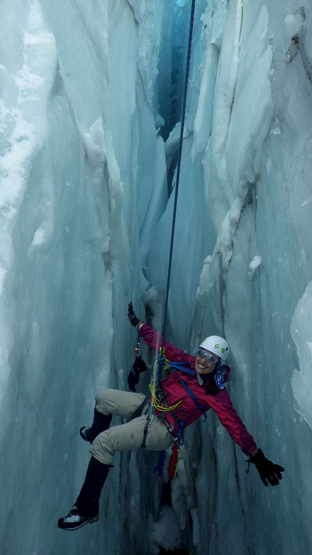 Inside a crevasse on the Nisqually Glacier