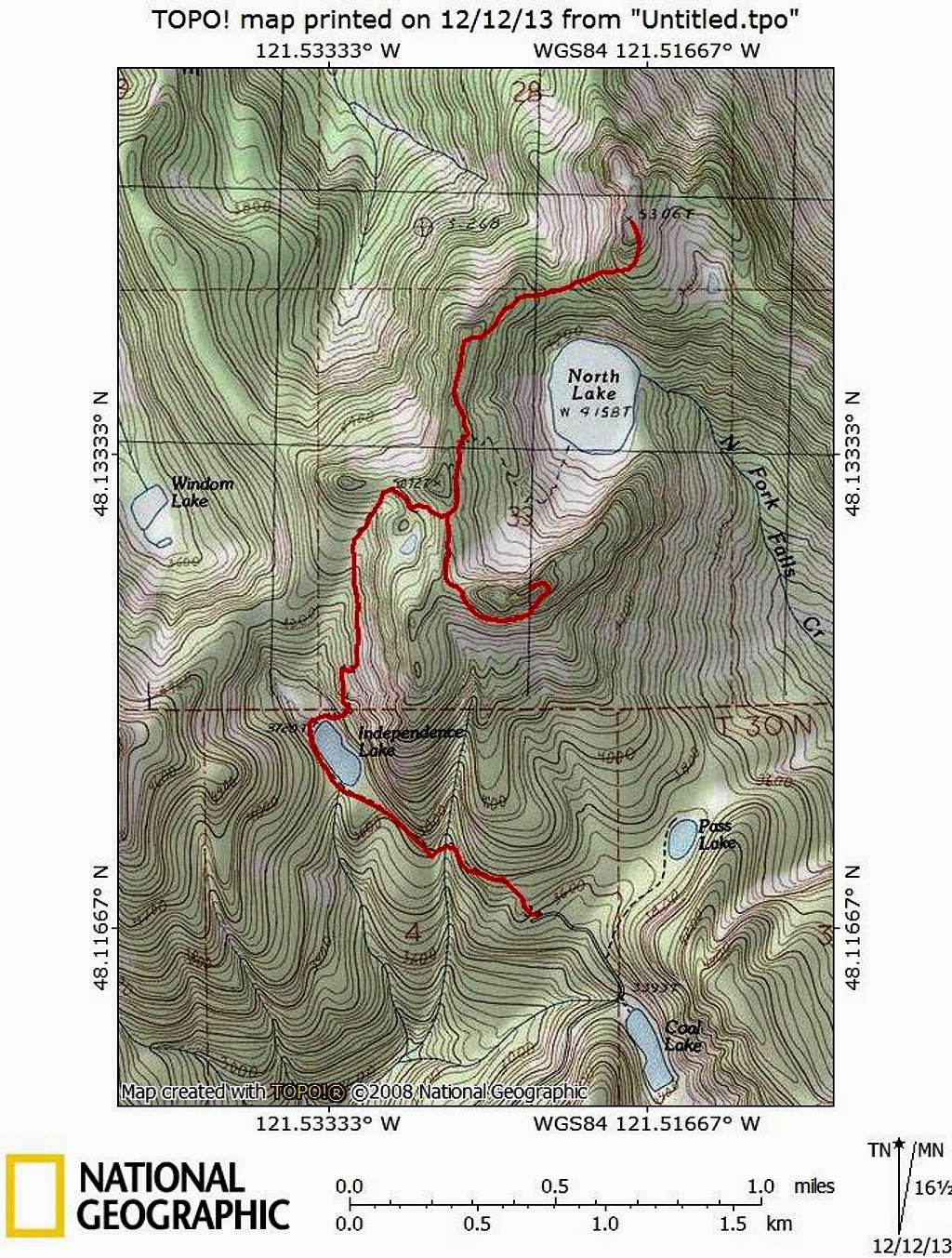 Independence Peak/Bluegrass Butte route map