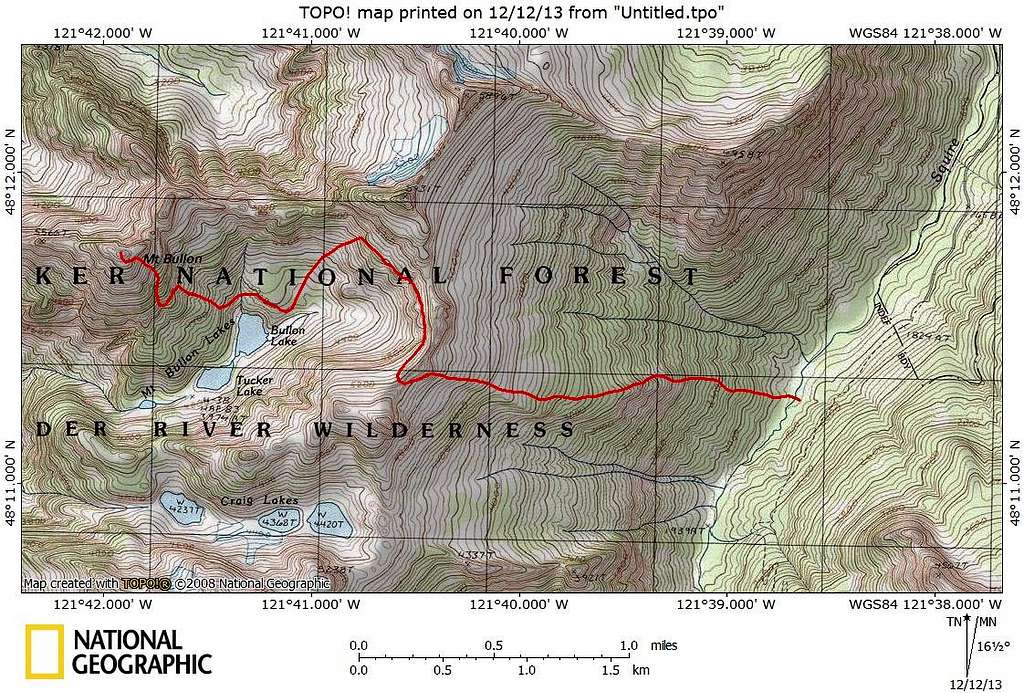 Mount Bullon (Mount Bullen) route map