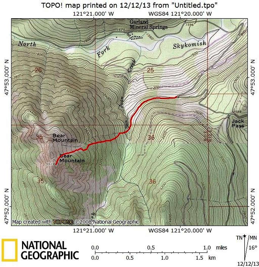 Bear Mountain route map
