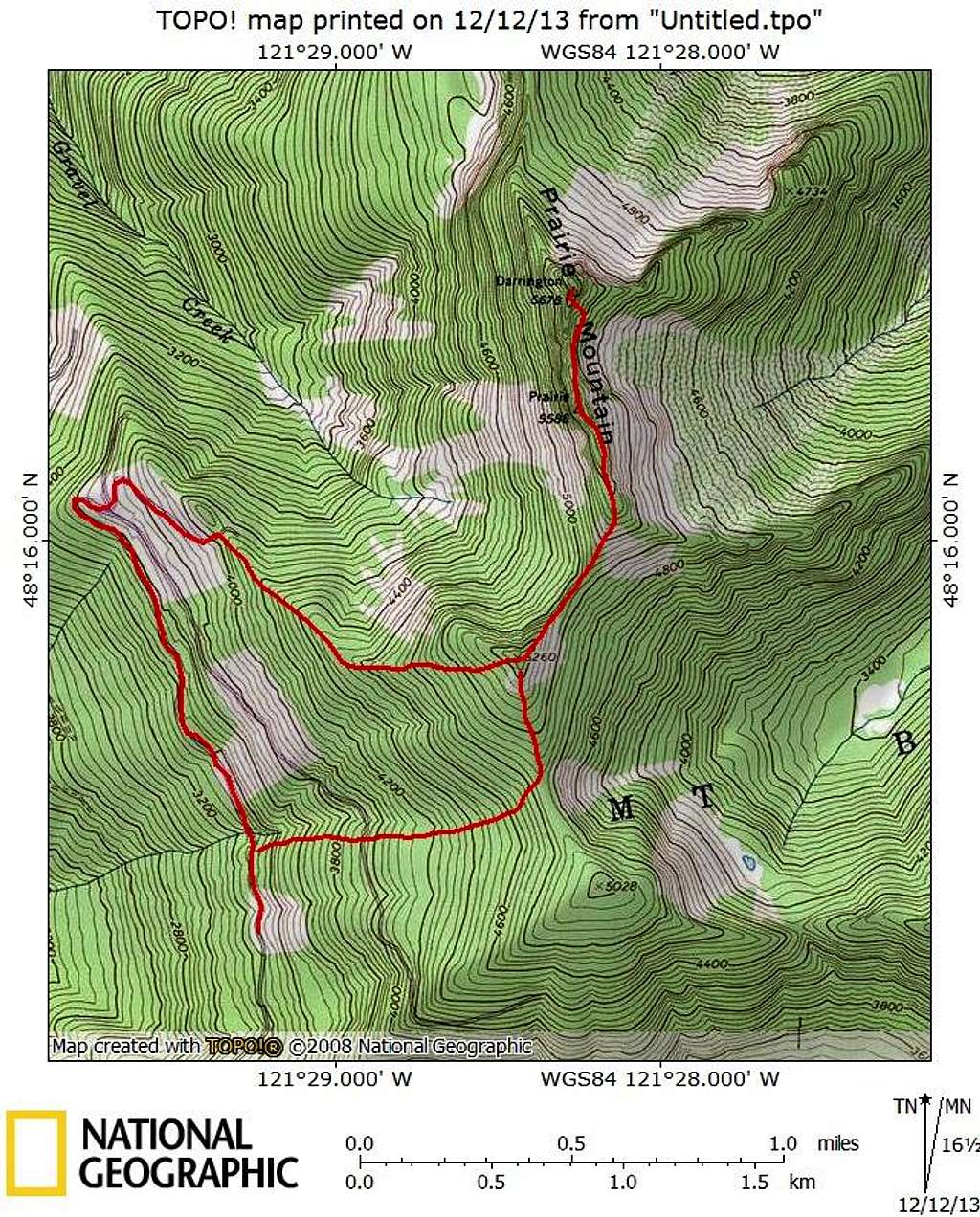 Prairie Mountain route map