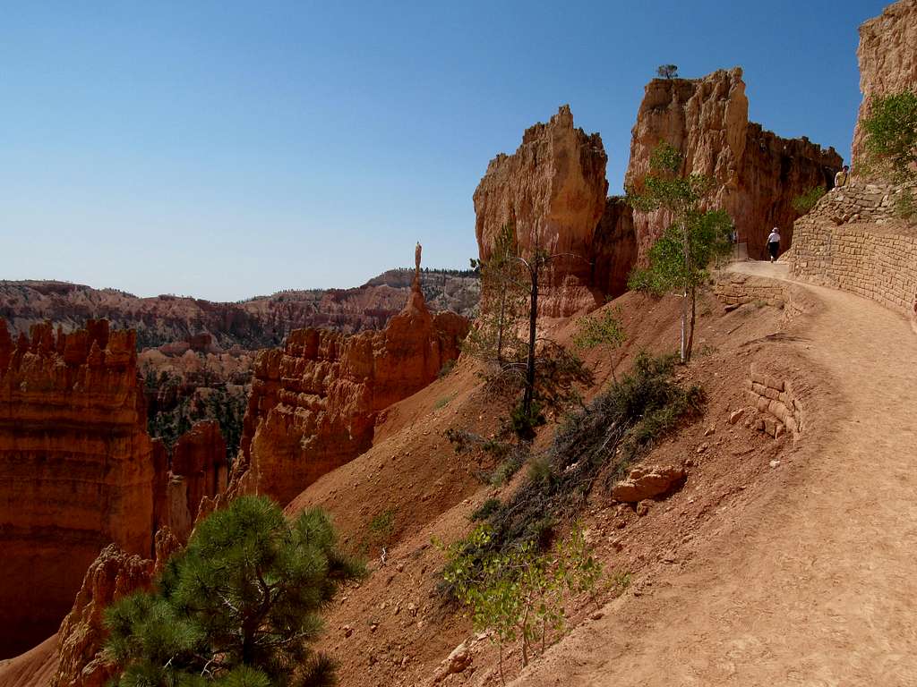 descending down the trail