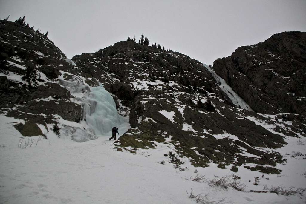 Climber approaching Second Gully