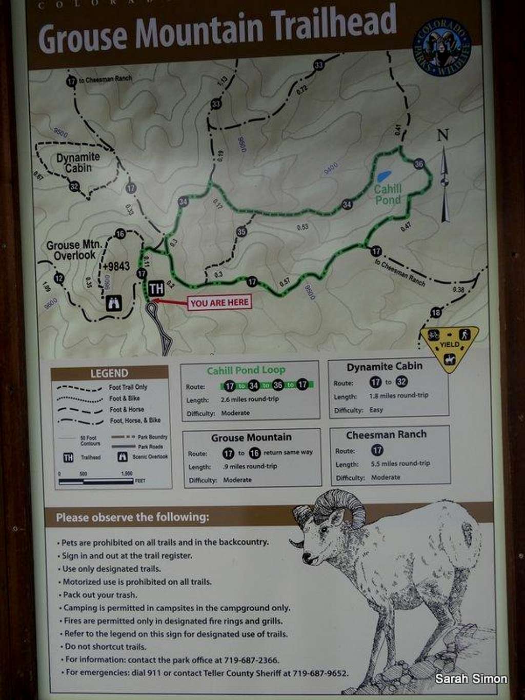 Trailhead route map