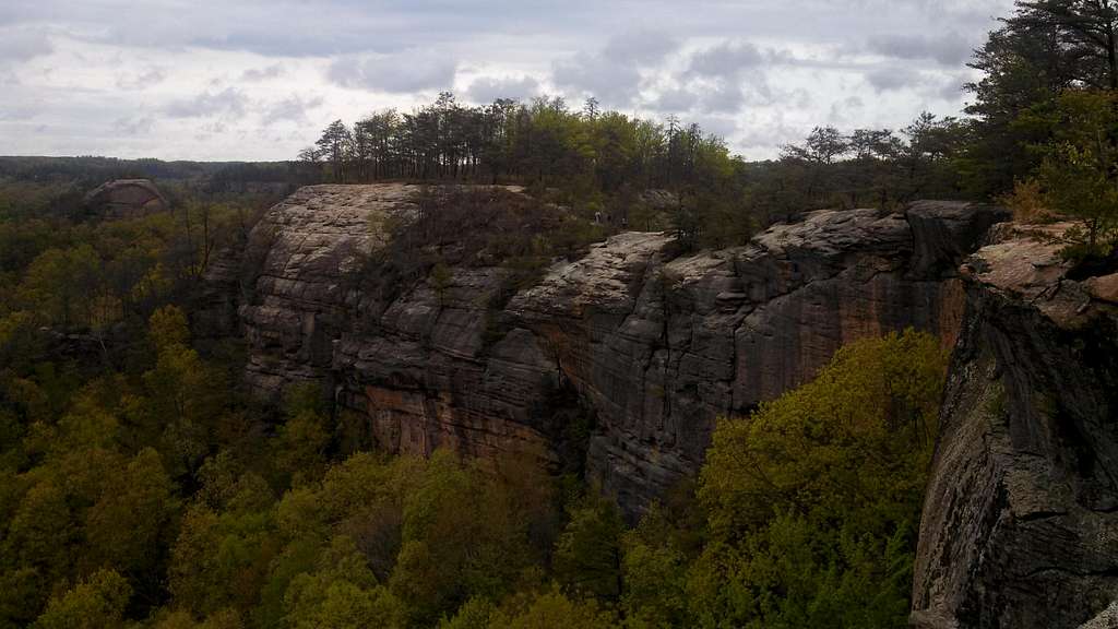 The ridge with courthouse rock beyond to the left sticking out