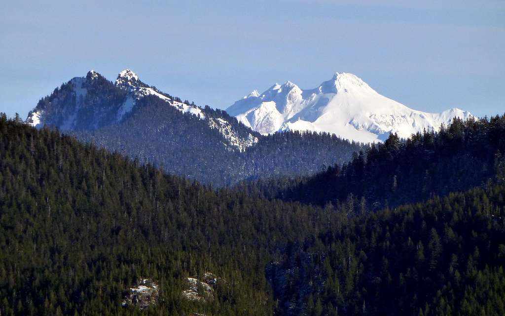 Marble Peak, Hall Peak, and Glacier Peak from Explorer Hill