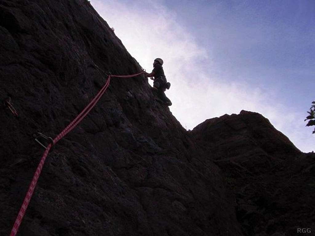 Jan climbing at Sorrueda