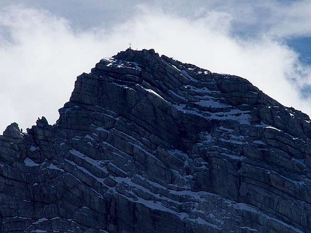 zoom Dachstein's peak, during...