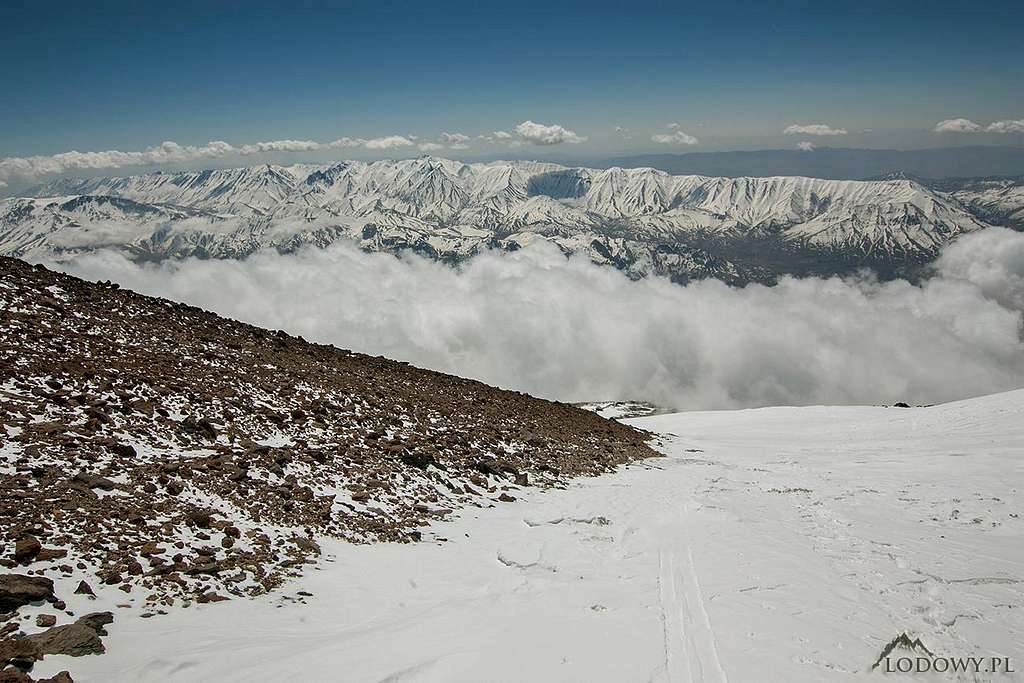 Clouds approaching on Damavand