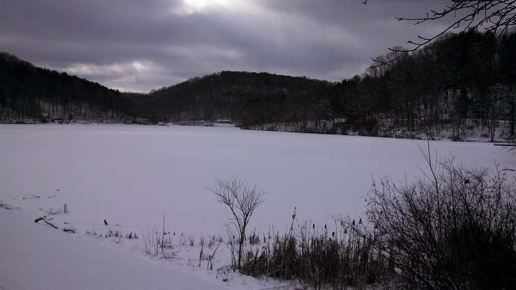 lower half of the subtle winding larger lake from the dam