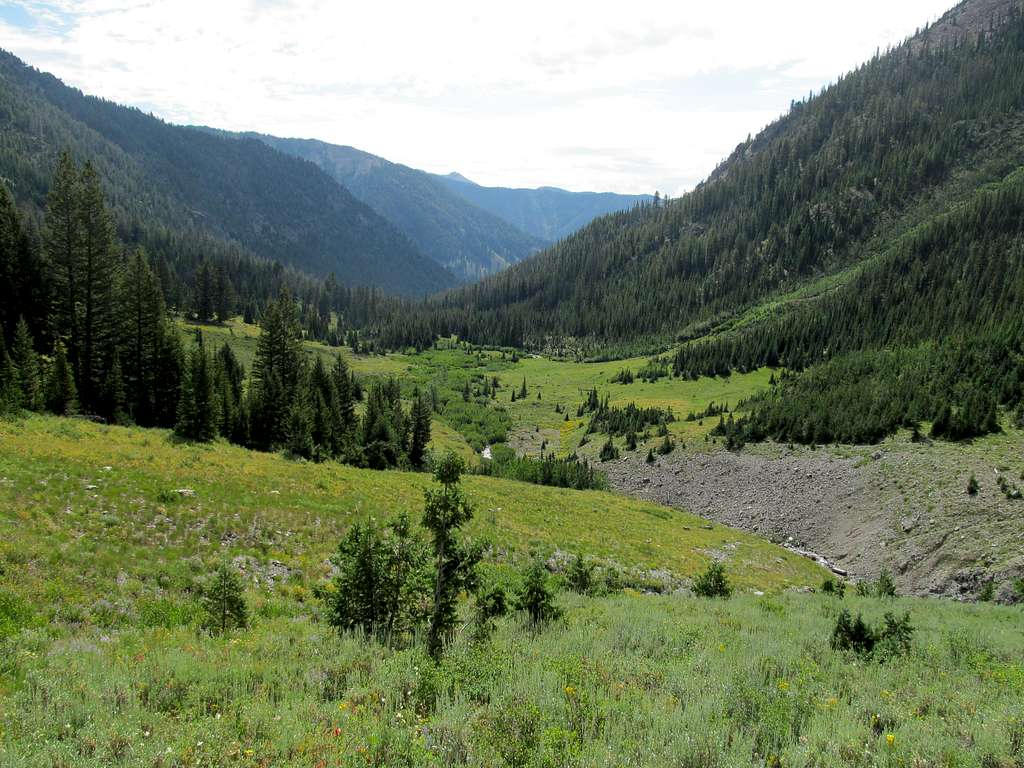 looking back along the W Fork Wood River drainage