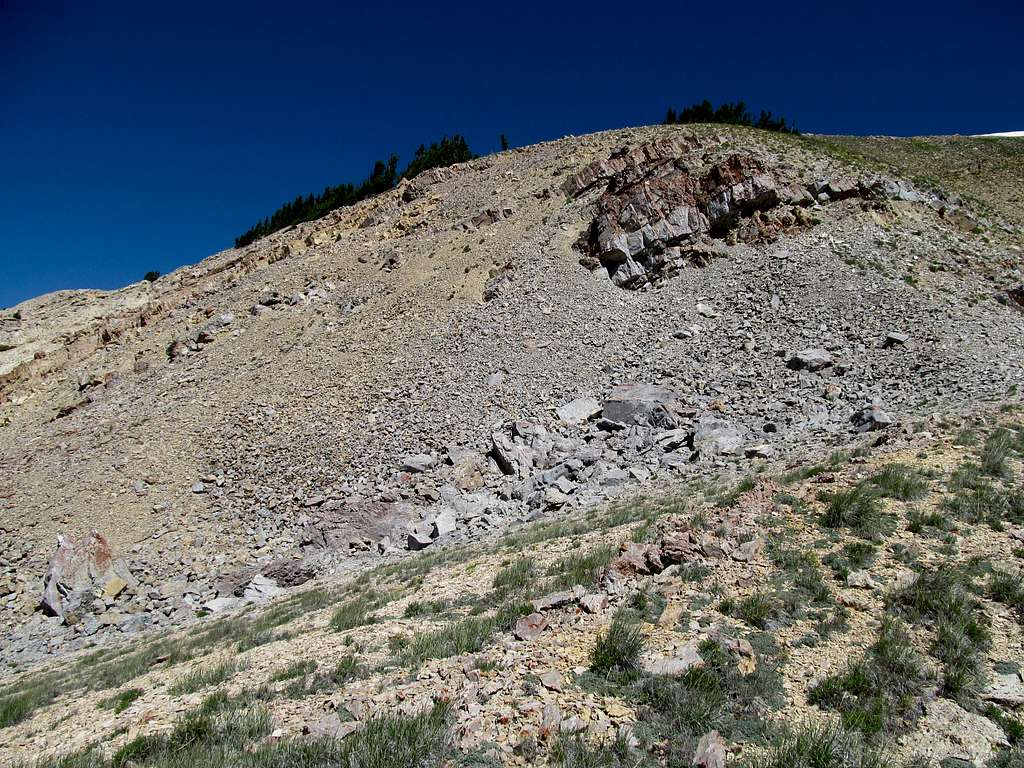 loose upper slopes of McDougal