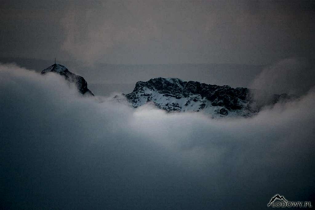 Giewont in evening clouds