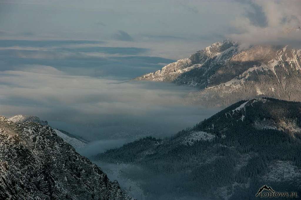 Evening ocean of mist at Tatra foothills