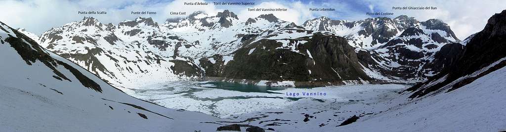 Annotated Lago Vannino panorama