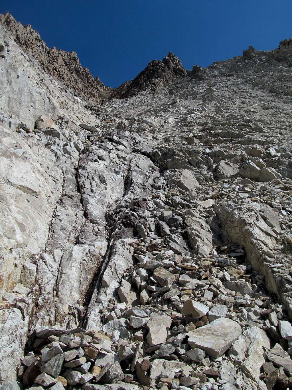 rock in lower gully