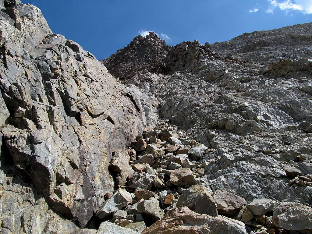 ascending rocks in South Gully