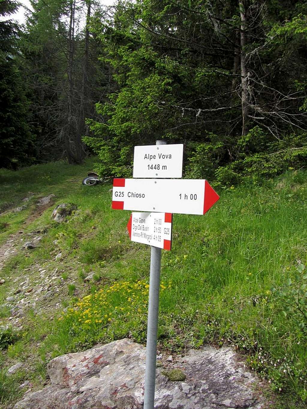 Signpost at Alpe Vova