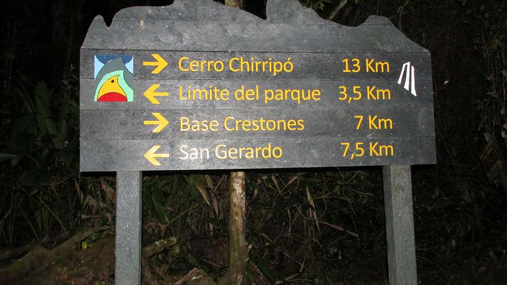 Chirripo Lower Hut Sign