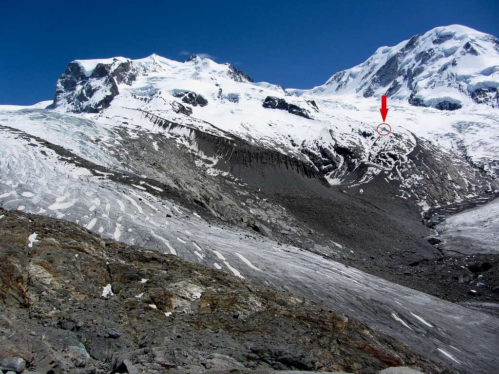 The location of the new Monte Rosa hut