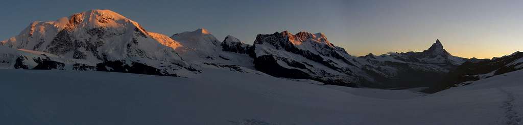 Alpenglow on the Walliser Alps