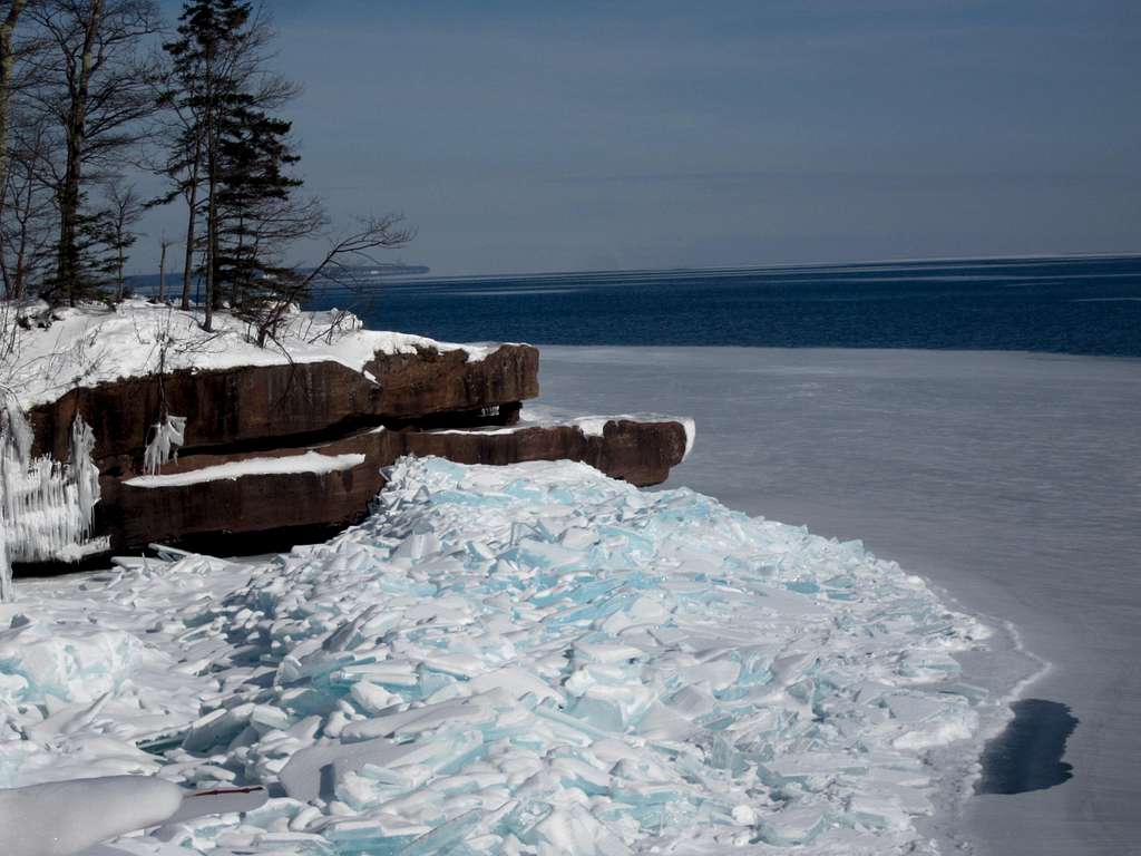 Blue Ice, Red Cliffs - Lake Superior