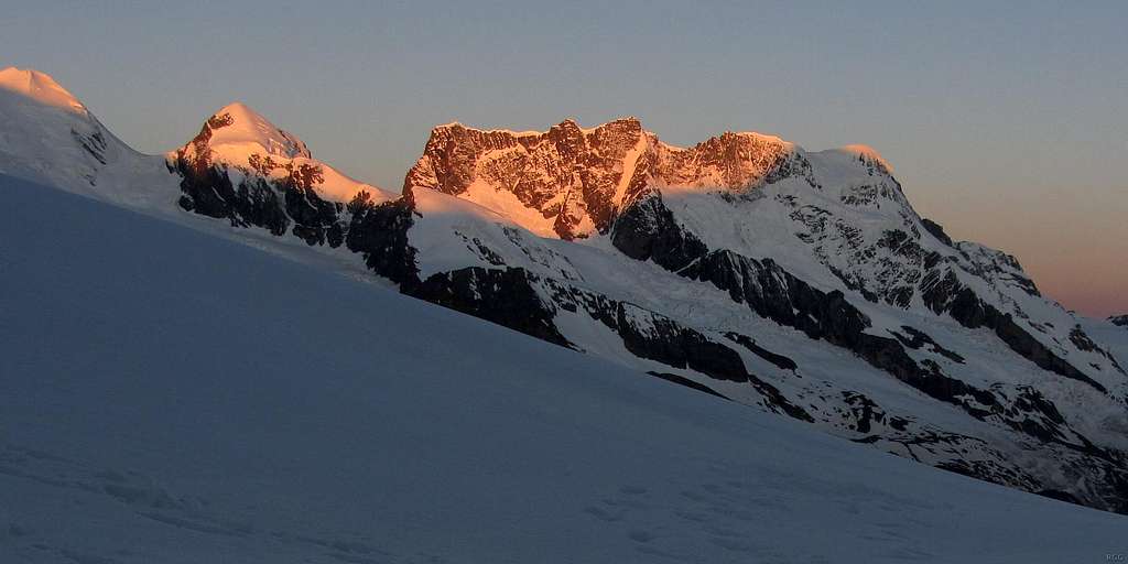 Dawn on Pollux and Breithorn