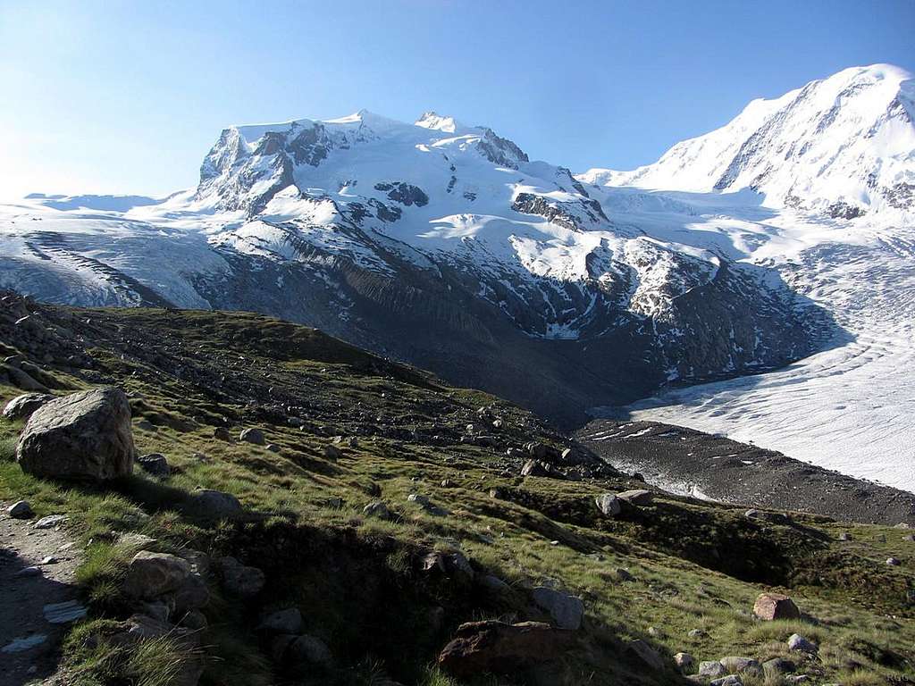 Monte Rosa from the trail on the Gornergrat
